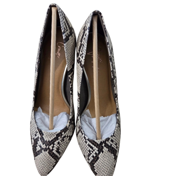 Crown Vintage brown/cream snakeskin print chunky heels, 7M. NWT. - Picture 1 of 4